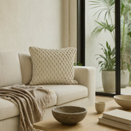 Wyld Haus Set Of 2 Riomaggiore Natural White Macrame Cushion Covers 450 X 450 mm - thumbnail 1