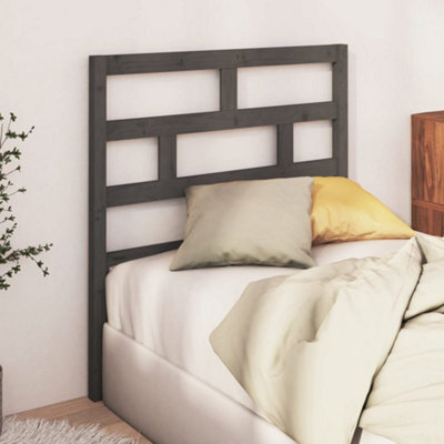 Berkfield Bed Headboard Grey 96X4X100 Cm Solid Wood Pine - image 1