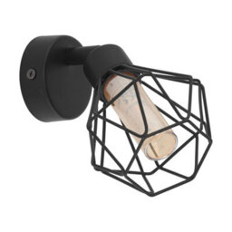 Elegant Black Steel Wall Spot Light With Amber Glass Shade And G9 Bulb - thumbnail 1