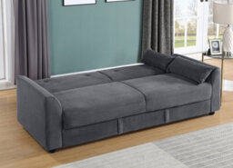 Mattress Guru Verona 3-Seater Clic Clac Sofabed, Ribbed Fabric, Large Hidden Storage, Space Saving Sofa, With Pocket Spring Seats, Grey - thumbnail 3