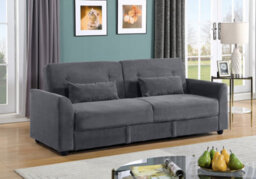 Mattress Guru Verona 3-Seater Clic Clac Sofabed, Ribbed Fabric, Large Hidden Storage, Space Saving Sofa, With Pocket Spring Seats, Grey - thumbnail 5
