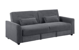 Mattress Guru Verona 3-Seater Clic Clac Sofabed, Ribbed Fabric, Large Hidden Storage, Space Saving Sofa, With Pocket Spring Seats, Grey