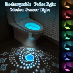 Rechargeable Toilet Bowl Night Light 16 Colour Led Pir Sensor Usb C - thumbnail 6