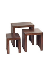 Southborough Mango Nest Of 3 Solid Wood Tables Deep Walnut - thumbnail 4
