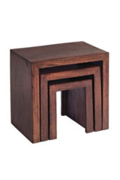 Southborough Mango Nest Of 3 Solid Wood Tables Deep Walnut - thumbnail 3