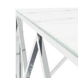 Berkfield Coffee Table Silver 80X80X40 Cm Stainless Steel And Glass - thumbnail 5