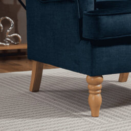 Home Source Helena Fabric Dark Blue Wingback Occasional Armchair - thumbnail 7