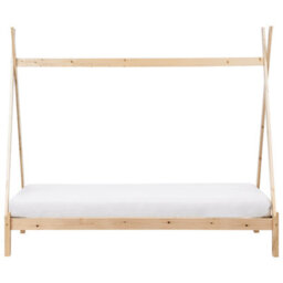Beliani Kids Bed Teepee Pine Wood Devay 90 X 200 Cm (Eu Single) Light Brown - thumbnail 5
