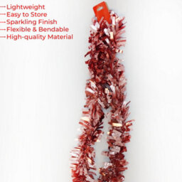 Neel Blue 2M X 9Cm Soft & Bright Christmas Tinsel Garland For Xmas Tree & Home Decorations, Rose Pink - thumbnail 4