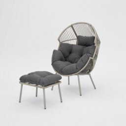 Home Detail Antigua Egg Chair With Footstool, Dark Grey - thumbnail 3