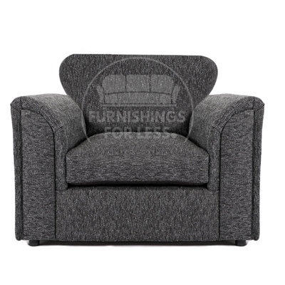 Furnishings For Less UK Byron Dundee Chenille Fabric Single Seater Armchair Grey - image 1