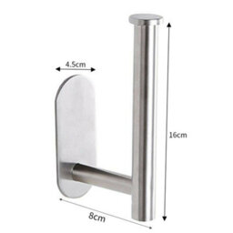 Living And Home Silver Self Adhesive Wall Mounted Stainless Steel Toilet Paper Roll Holder - thumbnail 8