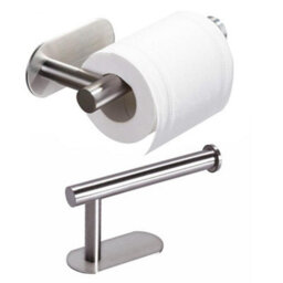 Living And Home Silver Self Adhesive Wall Mounted Stainless Steel Toilet Paper Roll Holder - thumbnail 4