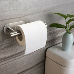 Living And Home Silver Self Adhesive Wall Mounted Stainless Steel Toilet Paper Roll Holder