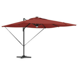 Berkfield Cantilever Roma Parasol With Leds Terracotta 286X285X270 Cm Aluminium - thumbnail 3