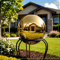KK-GARDEN Set Of 4 Gold Stainless Steel Mirror Polished Gazing Balls For Home & Garden Decoration - thumbnail 5