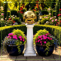 KK-GARDEN Set Of 4 Gold Stainless Steel Mirror Polished Gazing Balls For Home & Garden Decoration - thumbnail 3