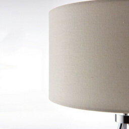 Modern Tripod Table Lamp Chrome & Ivory Shade Slim Metal Leg Bedside Desk Light - thumbnail 3
