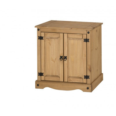 Mercers Furniture Corona 2 Door Cupboard Small Sideboard Cabinet Solid Wood Pine Wooden With Mexican Styling - image 1