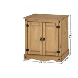 Mercers Furniture Corona 2 Door Cupboard Small Sideboard Cabinet Solid Wood Pine Wooden With Mexican Styling - thumbnail 5