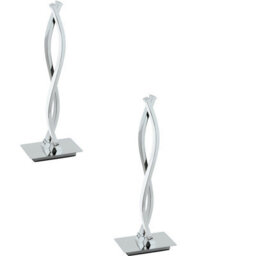 Modern Chrome Table Lamp Set With Led Bulbs - 2 Pack For Stylish Interiors