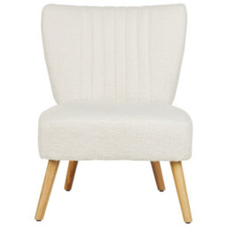 Beliani Minimalist Armchair Vaasa Boucle White - thumbnail 4