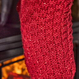 Dibor Set Of 2 Red Chunky Knit Pom Pom Xmas Gift Decoration Christmas Stocking For Kids - thumbnail 3