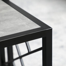 Homcom Set Of 3 Nesting Coffee Tables Square End Tables W/ Metal Frame, Grey - thumbnail 8