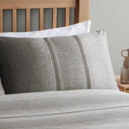 Catherine Lansfield Bedding Denim Duvet Cover Set With Pillowcases Grey - thumbnail 2