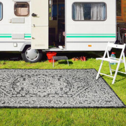 Homeart Outdoor Indoor Rug, Easy Clean, Uv Weather Resistant Rug For Patio, Gardenmedallion Black, Cream,200X290Cm - thumbnail 3