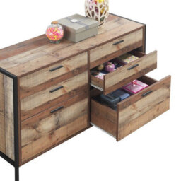 Timber Art Design Stretton Rustic Chest 6 Drawers Bedroom Living Room Storage Industrial Oak - thumbnail 3