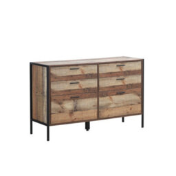 Timber Art Design Stretton Rustic Chest 6 Drawers Bedroom Living Room Storage Industrial Oak - thumbnail 2