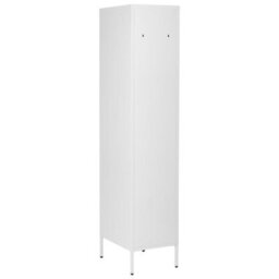 Wyld And Coco Novastorage White Metal Tall Storage Cabinet, Lockable Door, 5 Shelves And Hanging Rail - thumbnail 6