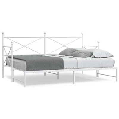 Berkfield Daybed With Trundle Without Mattress White 80X200 Cm Steel - image 1