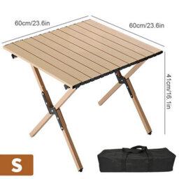 60X60X41Cm Folding Camping Table With Bag Portable Roll Up Picnic Table Garden Outdoor New - thumbnail 2