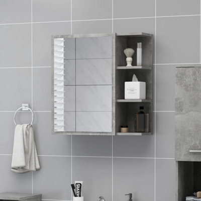 Walplus Bathroom Mirror Cabinet Concrete Grey 62.5X20.5X64 Cm Engineered Wood - image 1