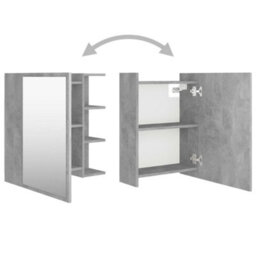 Walplus Bathroom Mirror Cabinet Concrete Grey 62.5X20.5X64 Cm Engineered Wood - thumbnail 6