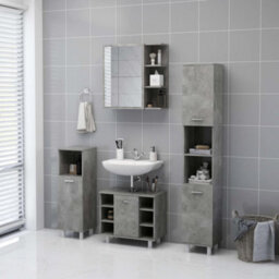 Walplus Bathroom Mirror Cabinet Concrete Grey 62.5X20.5X64 Cm Engineered Wood - thumbnail 5