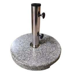 15Kg Round Granite Garden Parasol / Umbrella Base Weight Stainless Steel Pole