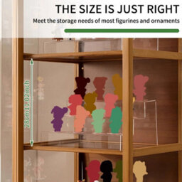 4-Tier Bamboo Home Storage Cabinet - Display Bookcase W/ Clear-Brown - thumbnail 3