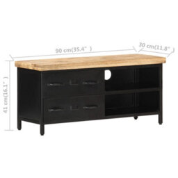 Walplus Tv Cabinet 90X30X41 Cm Rough Mango Wood - thumbnail 8