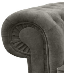 Chesterfield Style Corner Sofa Venus Grey Fabric Right Hand Corner With Footstool - thumbnail 3