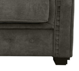 Chesterfield Style Corner Sofa Venus Grey Fabric Right Hand Corner With Footstool - thumbnail 4