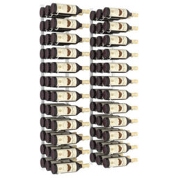 Berkfield Wall Mounted Wine Rack For 36 Bottles 2 Pcs White Iron - thumbnail 3