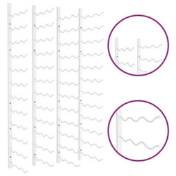 Berkfield Wall Mounted Wine Rack For 36 Bottles 2 Pcs White Iron - thumbnail 6