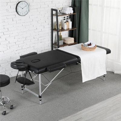 Yaheetech Folding Massage Salon Bed With Adjustable Headrest Black - image 1