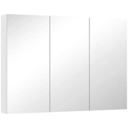 Bathroom Mirror Cabinet With 4 Adjustable Shelves, White - thumbnail 1