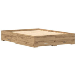 Berkfield Modern Bed Frame With Drawers Artisan Oak 135X190 Cm Engineered Wood - thumbnail 1