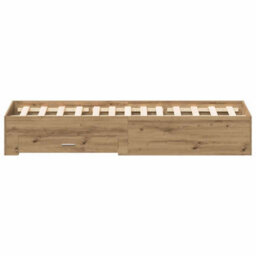 Berkfield Modern Bed Frame With Drawers Artisan Oak 135X190 Cm Engineered Wood - thumbnail 7