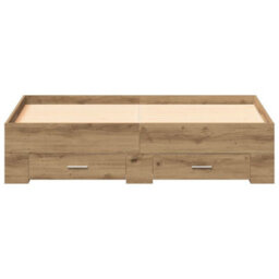 Berkfield Modern Bed Frame With Drawers Artisan Oak 135X190 Cm Engineered Wood - thumbnail 6
